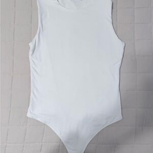 Abercrombie & Fitch White Sleeveless Bodysuit